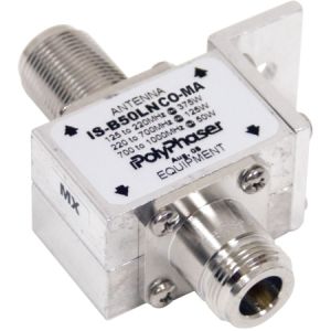 PolyPhaser DC Blocked Bulkhead Arrestor, N M-N fem PolyPhaser
